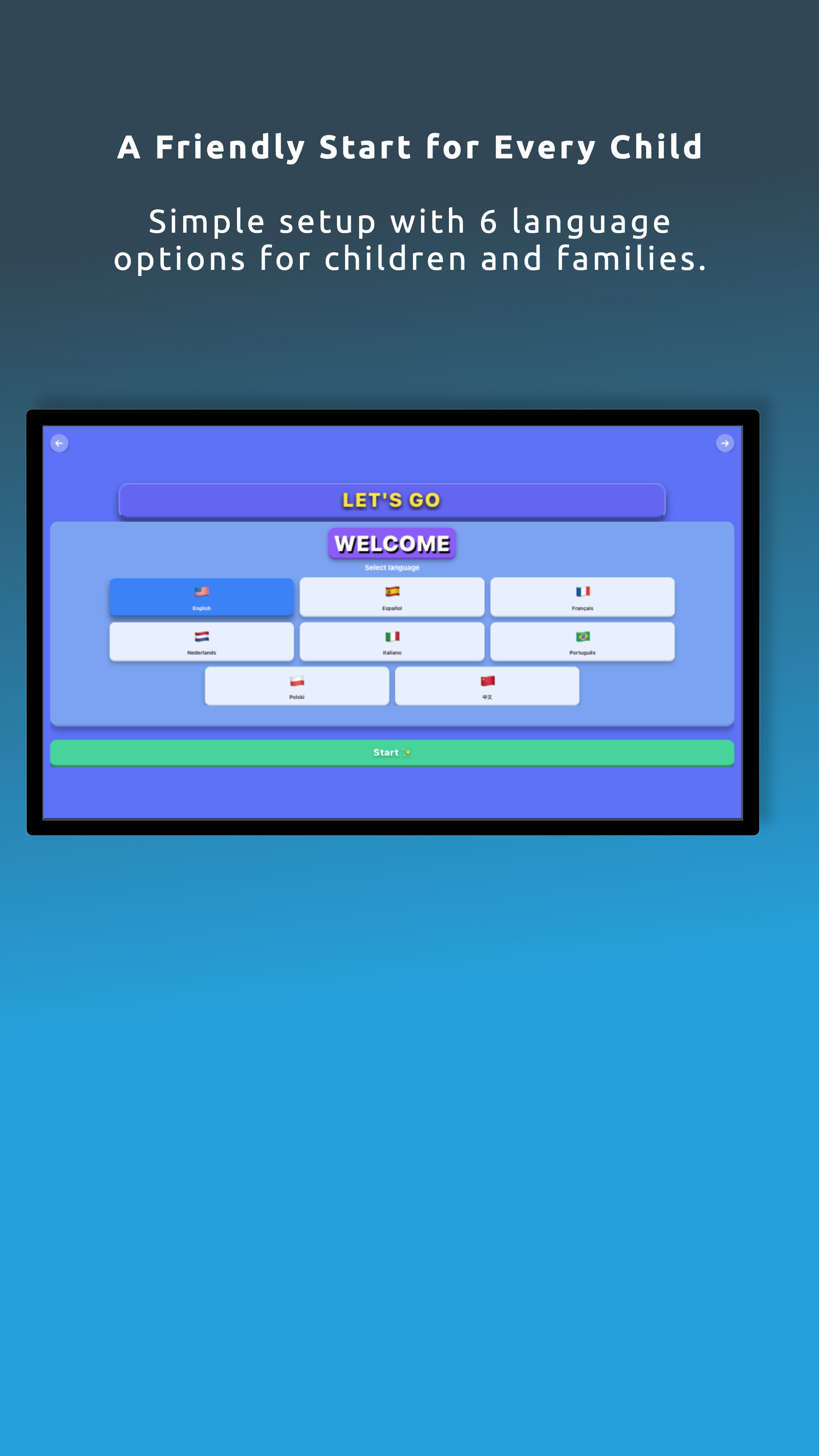 Friendly Start Screen